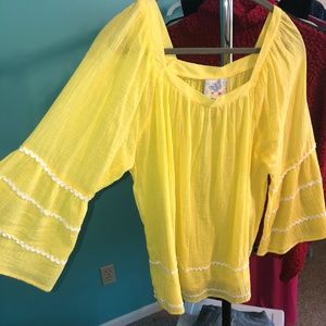 Yellow flowy top